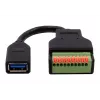 EXSYS EX-49126 USB-A naaras - 10-pin riviliitin sovitinkaapeli painonapilla, USB 3.2 Gen 1, 15 cm