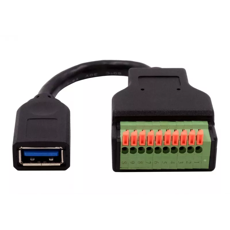 EXSYS EX-49126 USB-A naaras - 10-pin riviliitin sovitinkaapeli painonapilla, USB 3.2 Gen 1, 15 cm