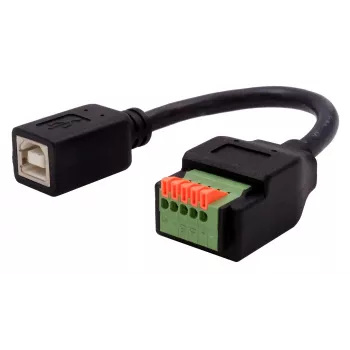 EXSYS EX-49130 USB 2.0 sovitin USB-B naaras - 5-pin riviliitin painonapilla, 15 cm
