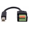 EXSYS USB-B uros - 5-pin riviliitin sovitinkaapeli painonapilla, USB 2.0, 15 cm EX-49131