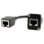 EXSYS D-tyypin asennus-RJ45-liitin, naaras-naaras, CAT.5e, 20 cm, suojattu, musta EX-49160