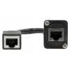 EXSYS D-tyypin asennus-RJ45-liitin, naaras-naaras, CAT.5e, 20 cm, suojattu, musta EX-49160