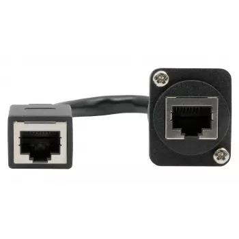 EXSYS D-tyypin asennus-RJ45-liitin, naaras-naaras, CAT.5e, 20 cm, suojattu, musta EX-49160