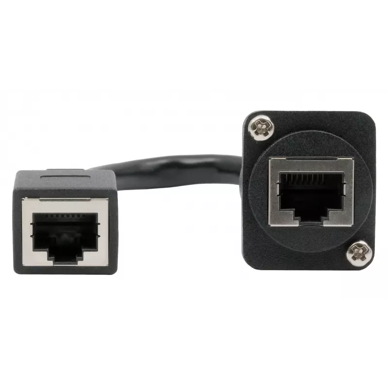 EXSYS D-tyypin asennus-RJ45-liitin, naaras-naaras, CAT.5e, 20 cm, suojattu, musta EX-49160