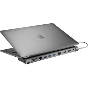 XTREMEMAC XWH-CDH-13 12-porttinen USB-C-telakointiasema Space Gray