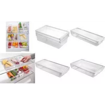 Metaltex Frigo-System järjestelijä, pieni, kannella, läpinäkyvä, polystyreeni PS, 1 kpl (235412000)