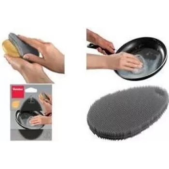 Metaltex silikoninen puhdistussieni, soikea, harmaa, joustava, 1 kpl 297615000