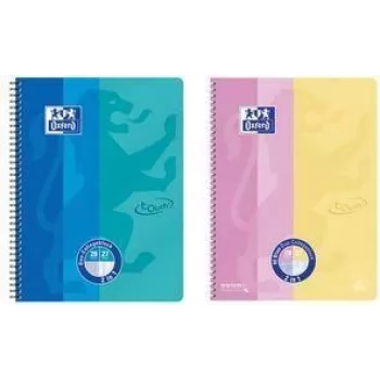 Oxford Collegeblock DUO Touch A4+ pinkki/keltainen - 80 arkkia viivoitettu soft-touch-kannella 400207175