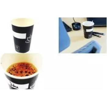 KANGARO Eco pahvimuki 180 ml musta/valkoinen kuumille ja kylmille juomille (1 kpl) K-157001