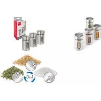 Metaltex Shake Line maustesirottelusetti, 3 osaa, lasi ja ruostumattomat teräs- ja muovikierrekannet, kutakin 100 ml 259851000