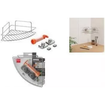Metaltex Reflex LUXY & VacuumFix kulmahylly, hopea, 1 taso, poraamaton asennus 403330000