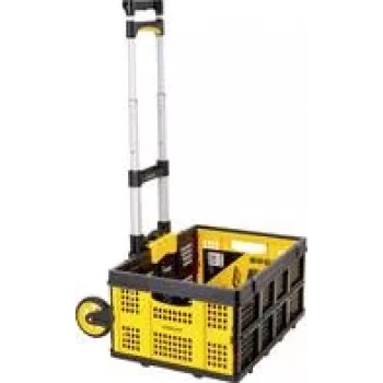 Stanley SXWTD-509 taitettava käsikärryt ja 25kg taitettava kori -sarja, 60kg kantavuus, alumiini, musta/keltainen