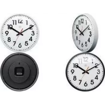 NEXTIME NXT kvartsiseinä kello 260 mm valkoinen kellotaulu mustat numerot muovikotelo 7308WI