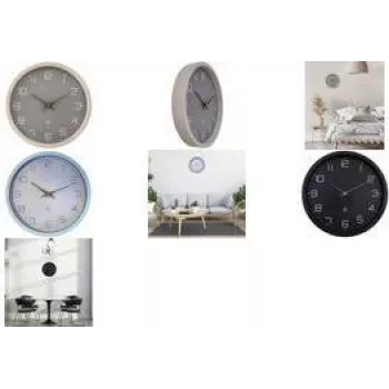 NEXTIME NXT ECO seinäkello 300 mm beige kellotaulu harmaa kotelo valkoiset numerot kvartsi 7373BE