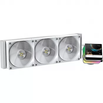 Ocypus Sigma L36 PRO valkoinen 360mm ARGB AIO neste-CPU-jäähdytin