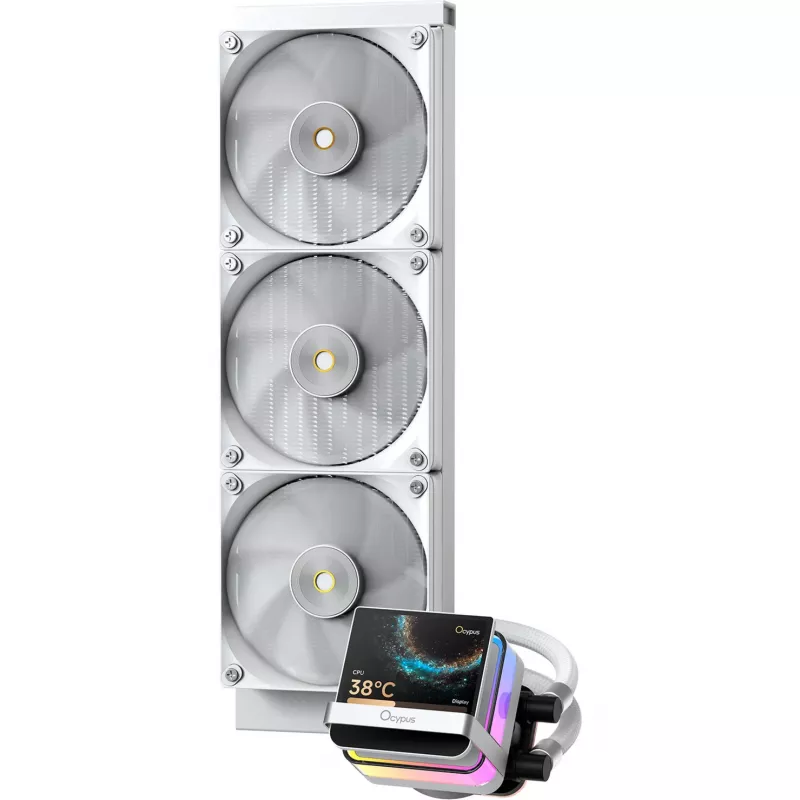 Ocypus Sigma L36 PRO valkoinen 360mm ARGB AIO neste-CPU-jäähdytin