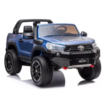 LEAN CARS Toyota Hilux DK-HL850 sähköinen leikkiauto lapsille, siniseksi maalattu, 4x4, 2-paikkainen, kaukosäädin, LED-valot, MP3, Bluetooth