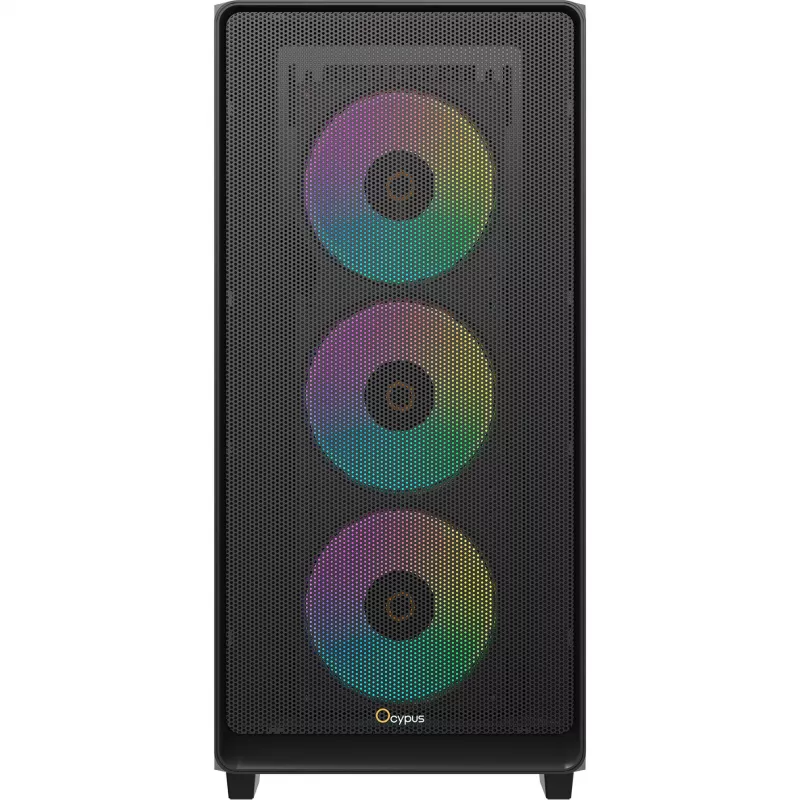 Ocypus Gamma C60 ARGB Mid-Tower PC-kotelo - karkaistu lasi, musta