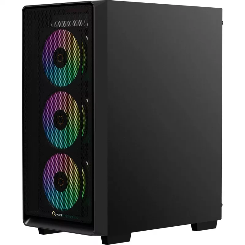 Ocypus Gamma C60 ARGB Mid-Tower PC-kotelo - karkaistu lasi, musta