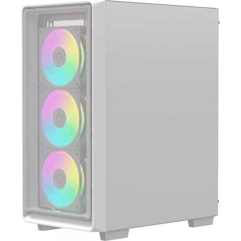 Ocypus Gamma C60 ARGB valkoinen Mid-Tower-kotelo karkaistusta lasista
