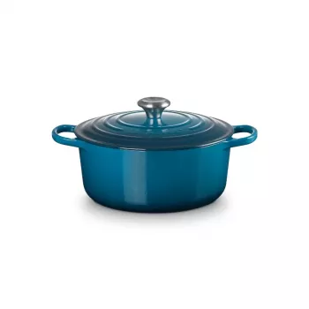 Le Creuset Signature pyöreä valurautapata, 26 cm, 5,3 L, Marseille sininen
