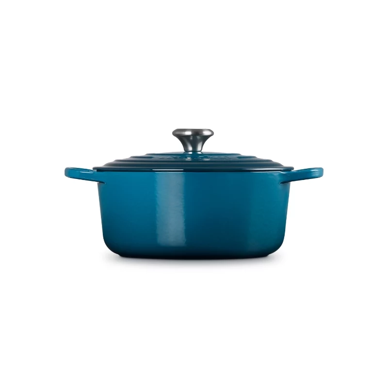 Le Creuset Signature pyöreä valurautapata, 26 cm, 5,3 L, Marseille sininen
