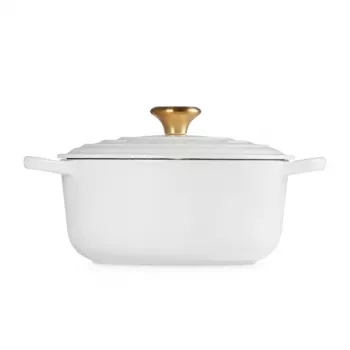 LE CREUSET valurautainen pyöreä kattila 24cm 4,2L valkoinen
