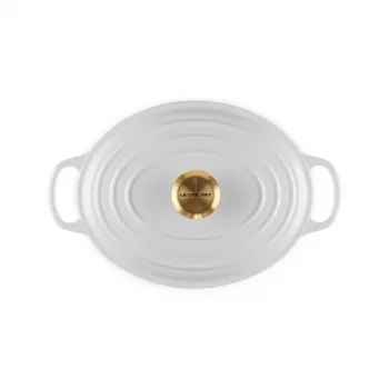 LE CREUSET emaloitu valurautainen soikea pata 27 cm 4,1 L valkoinen
