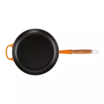 Le Creuset valurautainen paistinpannu puukahvalla 28 cm volcanic oranssi