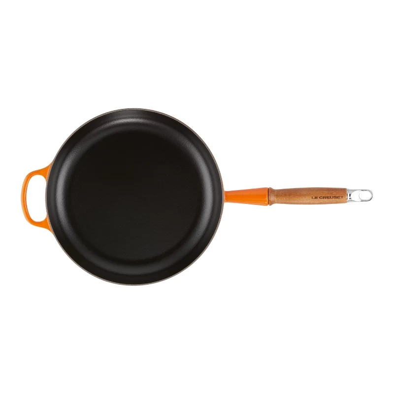 Le Creuset valurautainen paistinpannu puukahvalla 28 cm volcanic oranssi