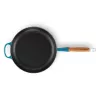 LE CREUSET valurautapannu puukahvalla Ø28 cm sininen