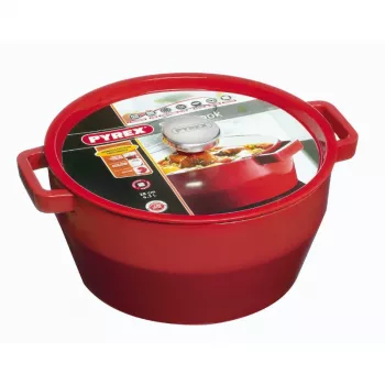 PYREX valurautakattila 6,8L pyöreä 28cm punainen