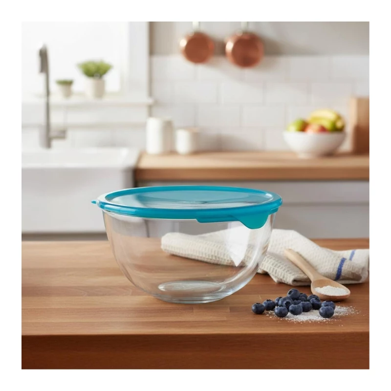 PYREX lasinen sekoituskulho kannella 2,3L Ø21cm