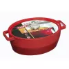 Pyrex valurautainen uunivuoka soikea 5,8L punainen 33x25cm