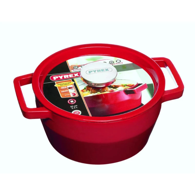 Pyrex valurautakattila 3,6L pyöreä Ø24cm punainen