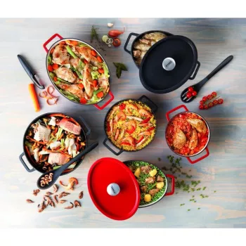 Pyrex valurautainen uunivuoka soikea 3,8L punainen 29x21cm