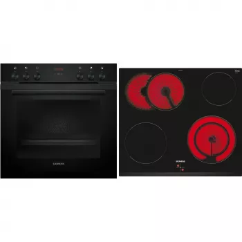 Siemens EQ212KAAB kalusteisiin asennettava uunisetti keraamisella keittotasolla