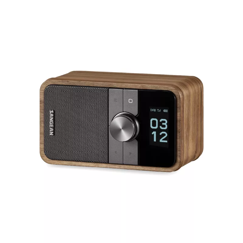 Sangean DDR-8 kannettava DAB+ -radio aidolla pähkinäpuuviilulla