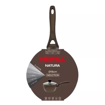 NEWILL Natura kastikekattila lasikannella 18 cm induktio ruskea