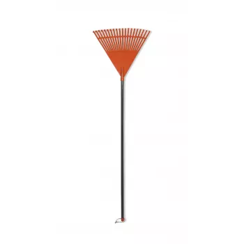 HORTUS haravalehtikarhe alumiinivarrella, oranssi 45 cm viuhkapää, 20 piikkiä
