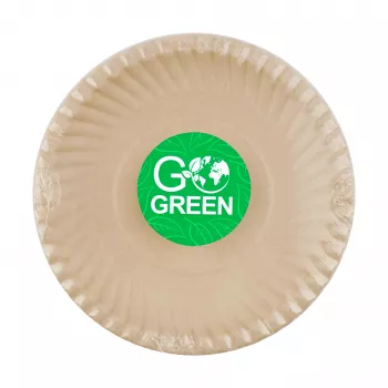 GOGREEN kompostoituvat sokeriruokolaudat Go Green -kuviolla Ø23cm 10 kpl