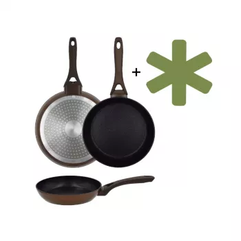 NEWILL Natura 24 cm induktiokasari suojareunalla, ruskea