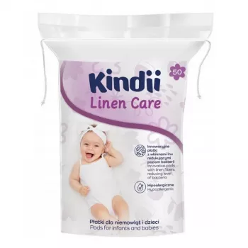 Kindii Linen Care vauvan vanutyynyt, 100 % puhdasta puuvillaa, hypoallergeeninen, dermatologisesti testattu, 50 kpl