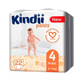 Kindii Maxi koko 4 kertakäyttövaipat (9-15 kg) 22 kpl