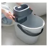 ECO EGO soikea ämpäri ja matala painonappi-puristin, 10 L, harmaa/vihreä, polypropeeni