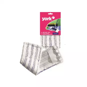 YORK varaosamikrofiberliina Smart Flat Mop 45x15cm harmaa/valkoinen
