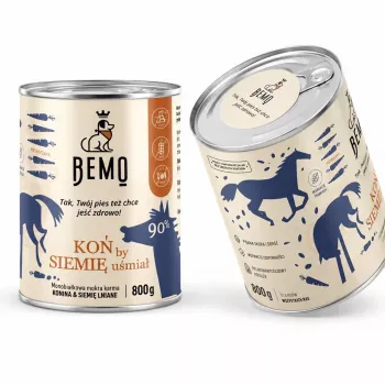 BEMO hevonen pellavansiemenellä Mono märkäruoka koirille - 800g