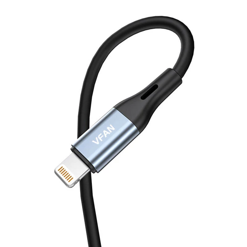 VIPFAN L05 Lightning - 3,5 mm AUX -audiokaapeli, 1 m, harmaa