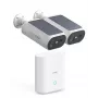 AOSU Smart Security SolarCam P1 SE -järjestelmä 2 kameran pakkaus, 2K QHD, langaton, aurinkokäyttöinen, värillinen yönäkö, kaksisuuntainen ääni, IP65, 2 kameraa