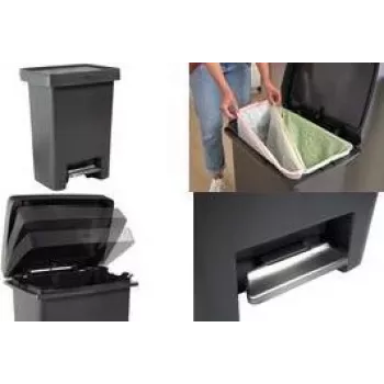 Rubbermaid Premier Series -jalkapolkimella varustettu jäteastia, 71 litraa, antrasiitti 2181031